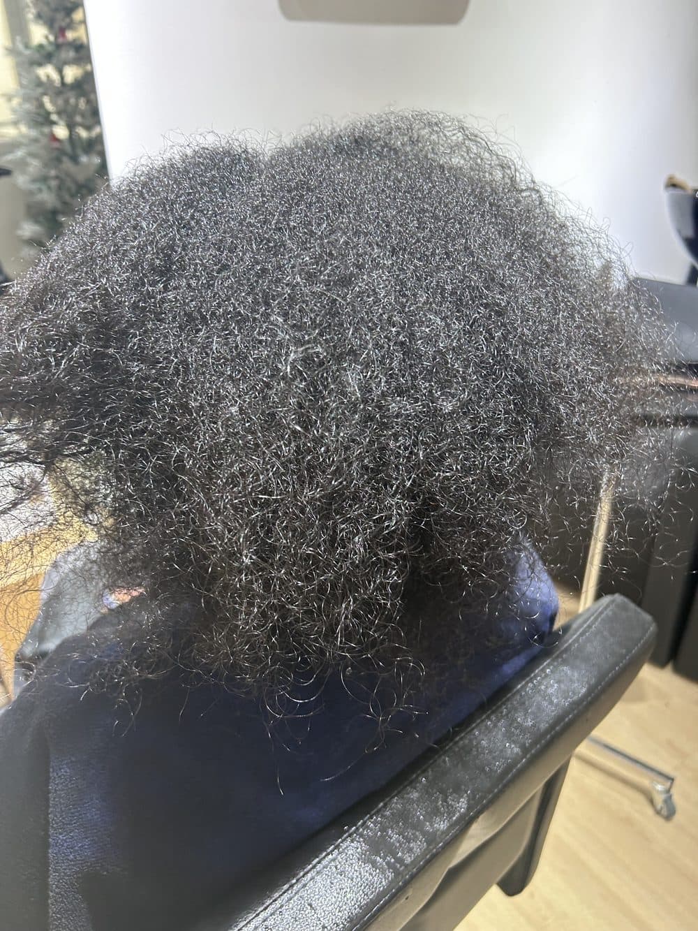 Cheveux avant le protocole, texture naturelle bouclée