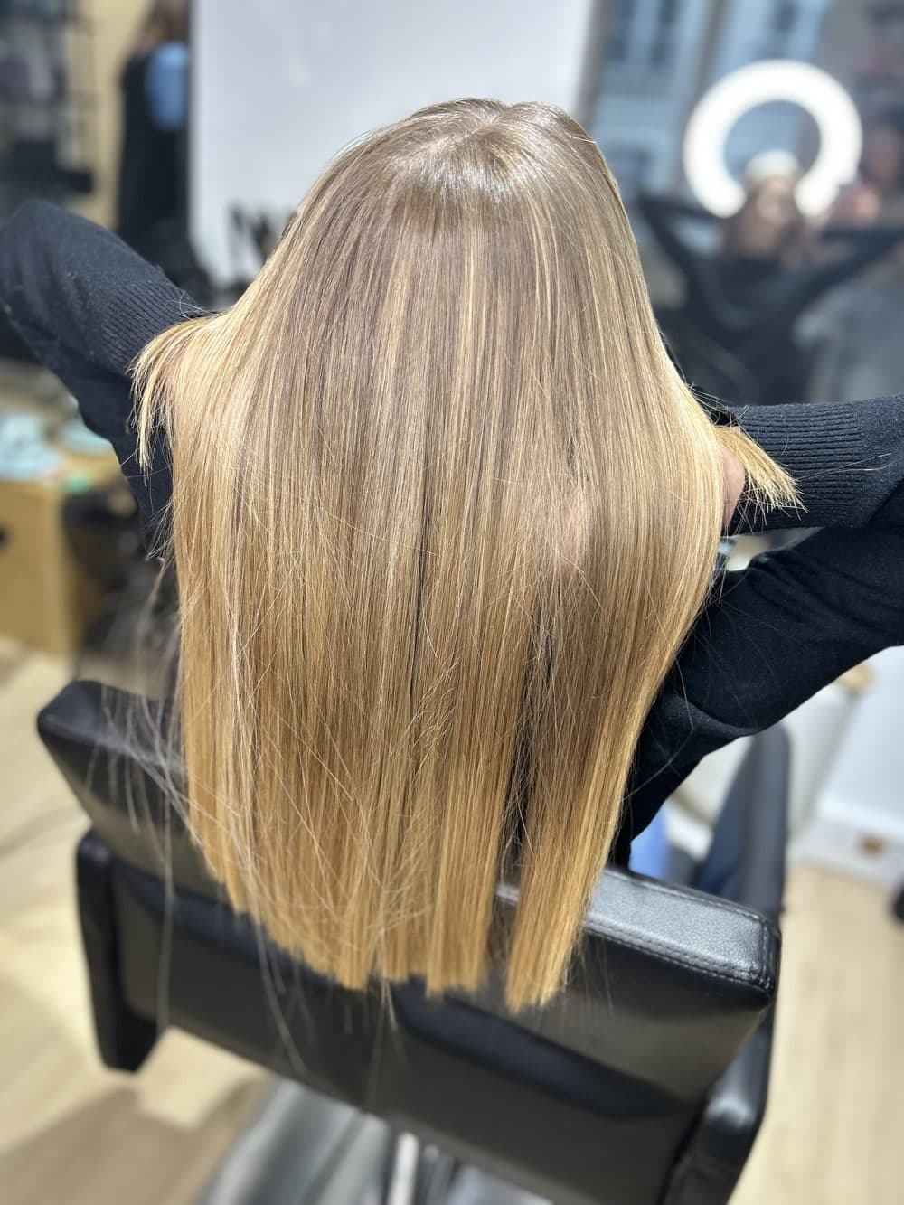 Coloration balayage sur cheveux lissés